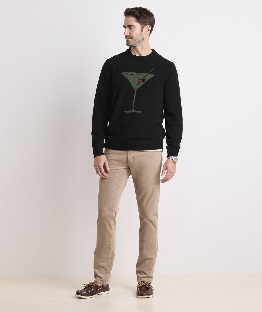 Merino Wool Martini Crewneck Sweater