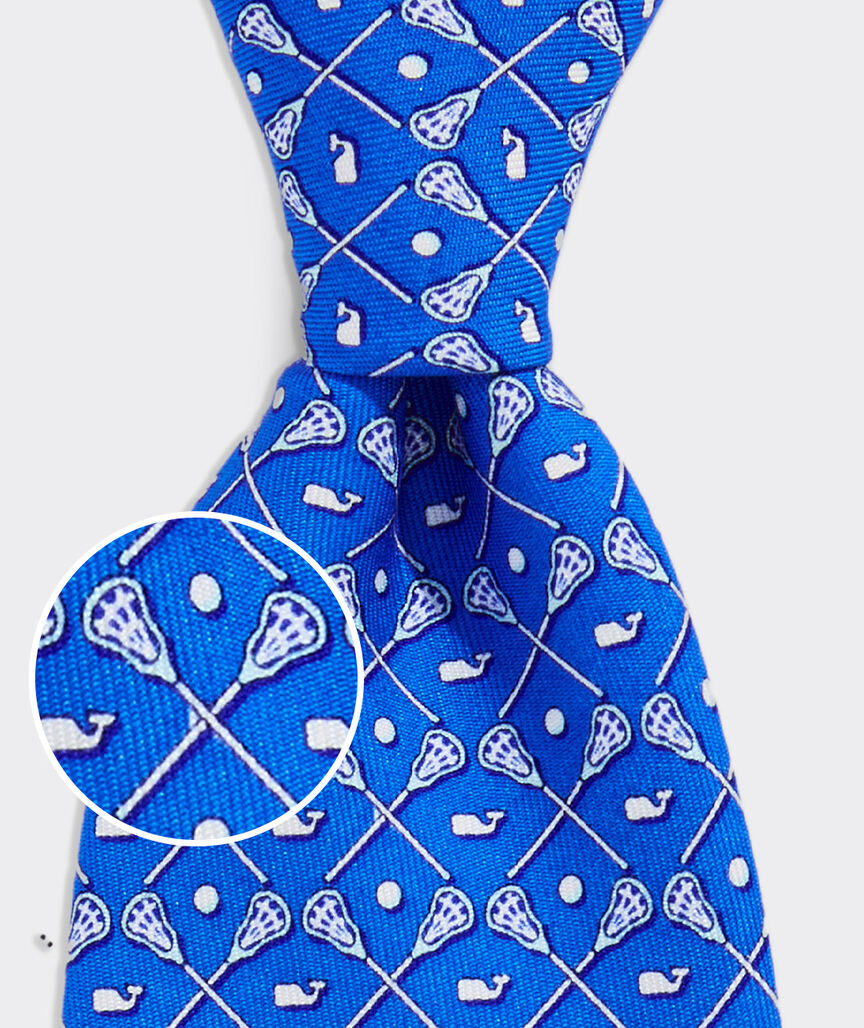 Boys' Crossed Lacrosse Sticks Silk Tie