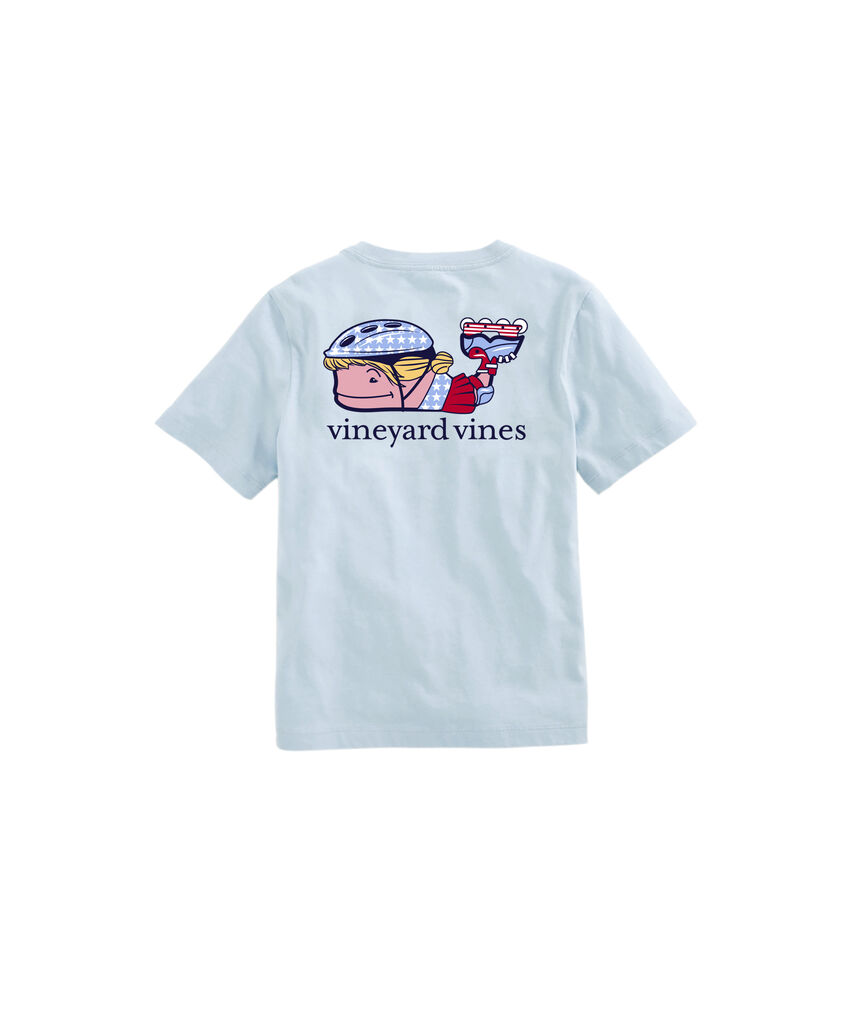 OUTLET Girls' USA Rollerblading Whale Short-Sleeve Pocket Tee