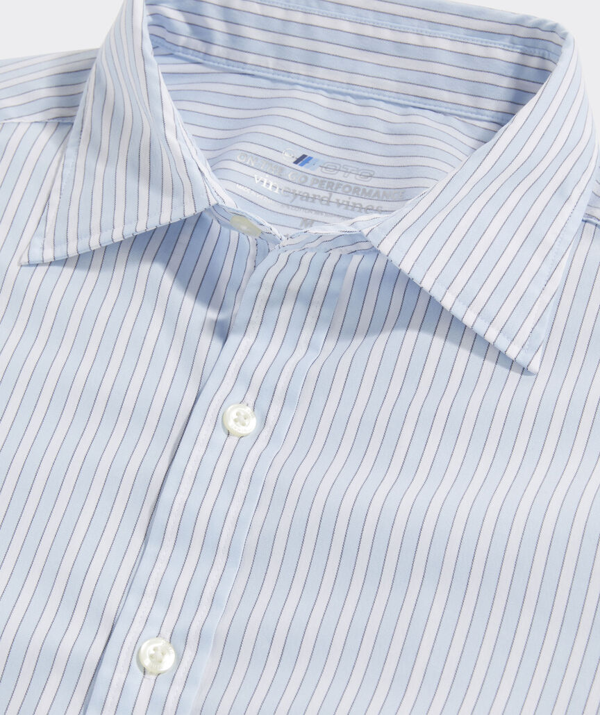 On-The-Go brrrº Stripe Spread Collar Shirt