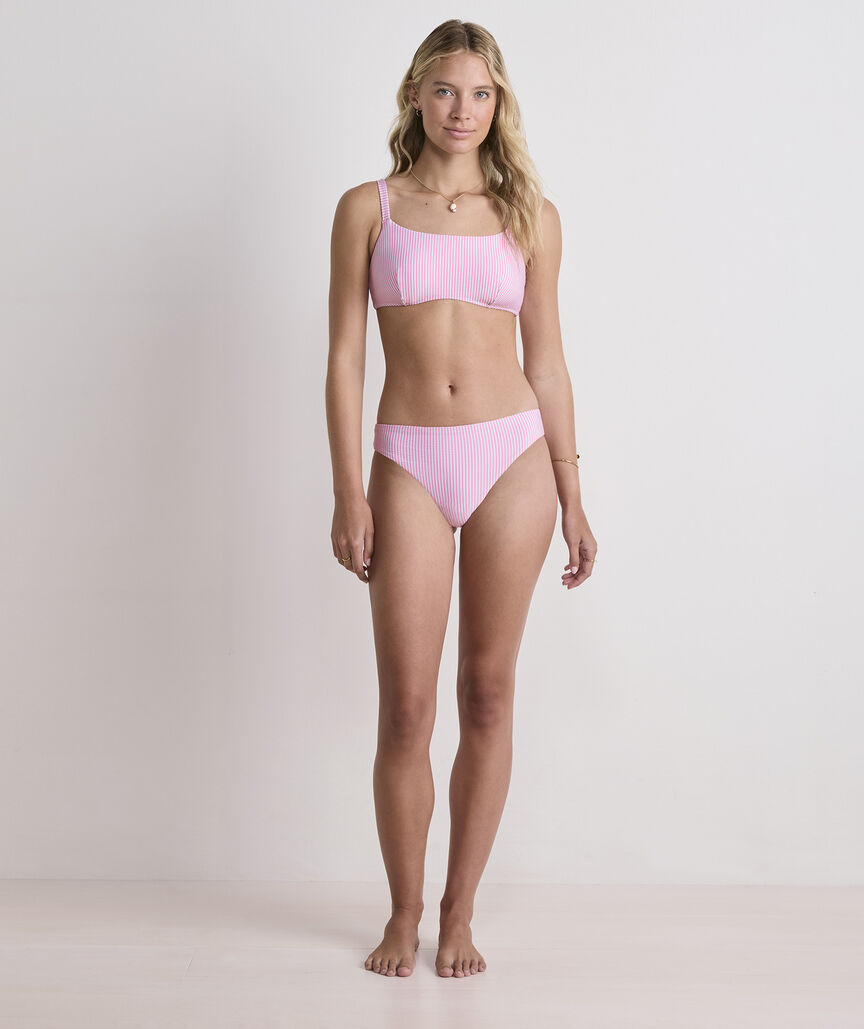 Southampton Seersucker Square Neck Bikini Top