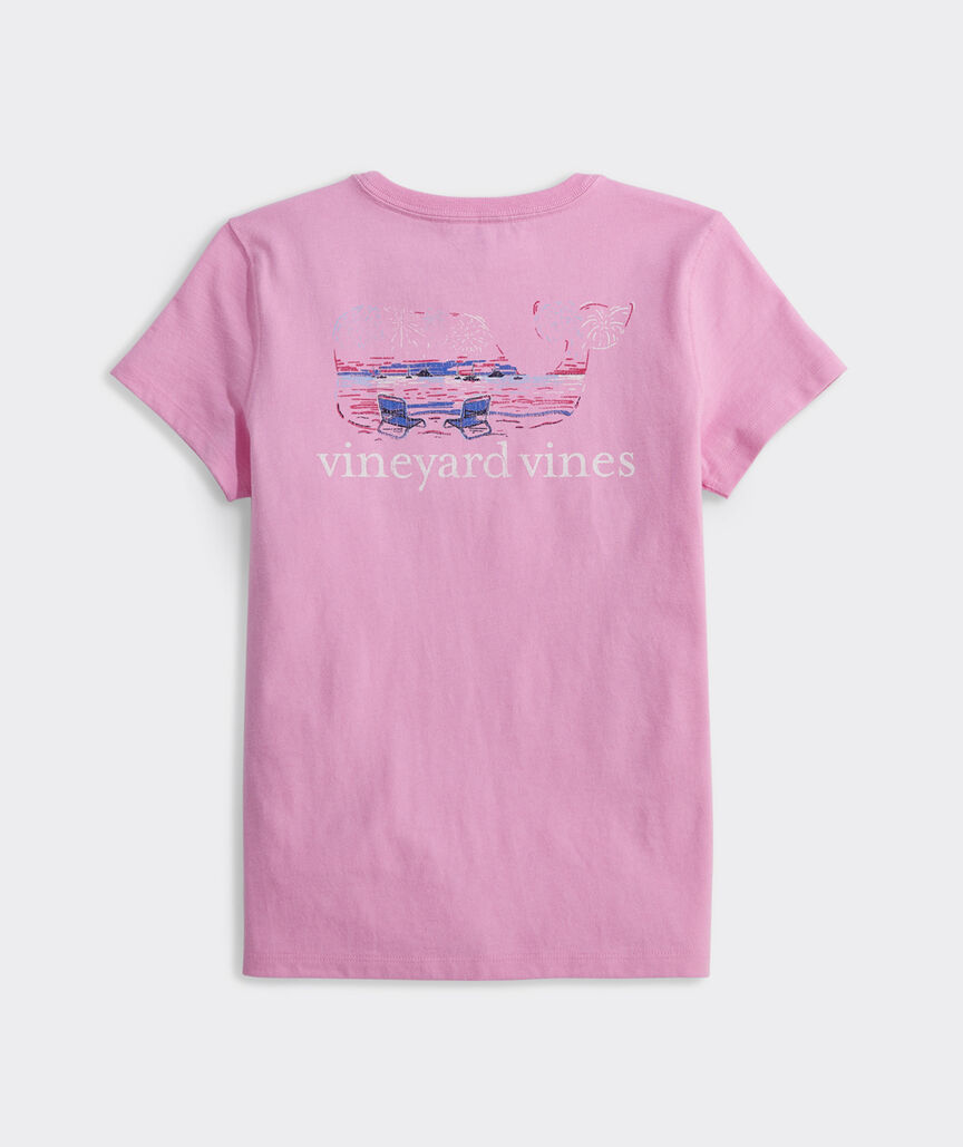Girls' Beach Fireworks Whale Short-Sleeve Pocket Tee