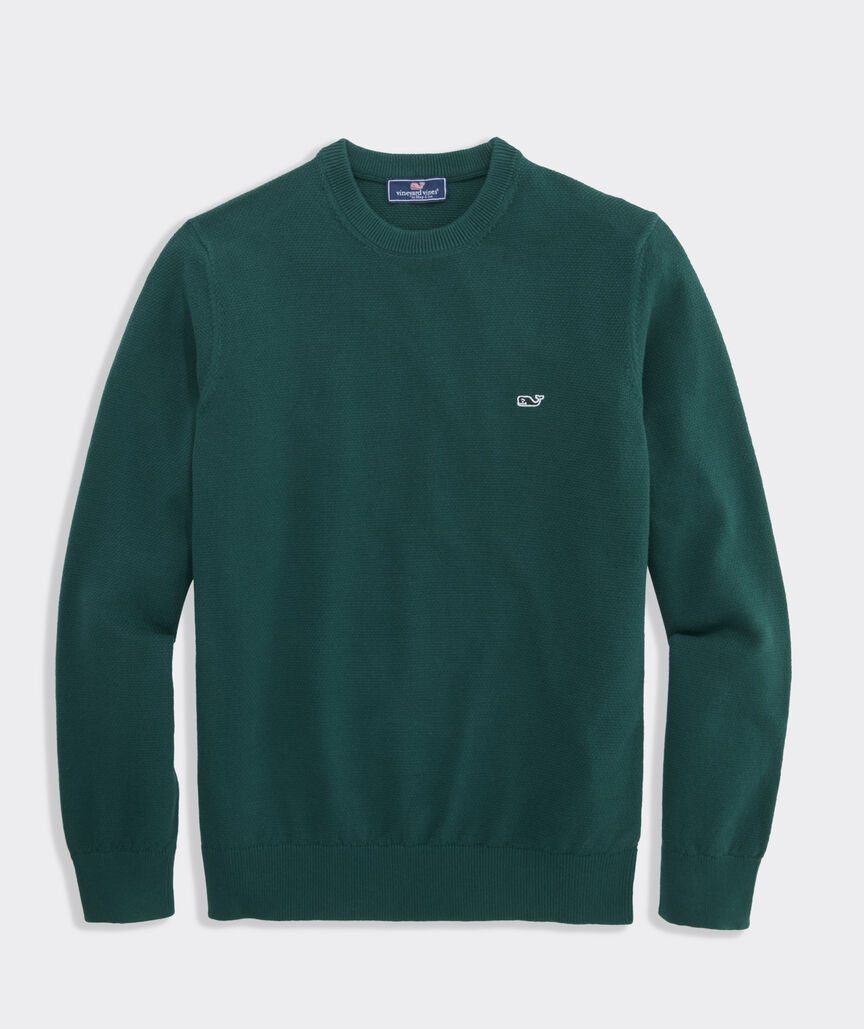 Textured Cotton Crewneck