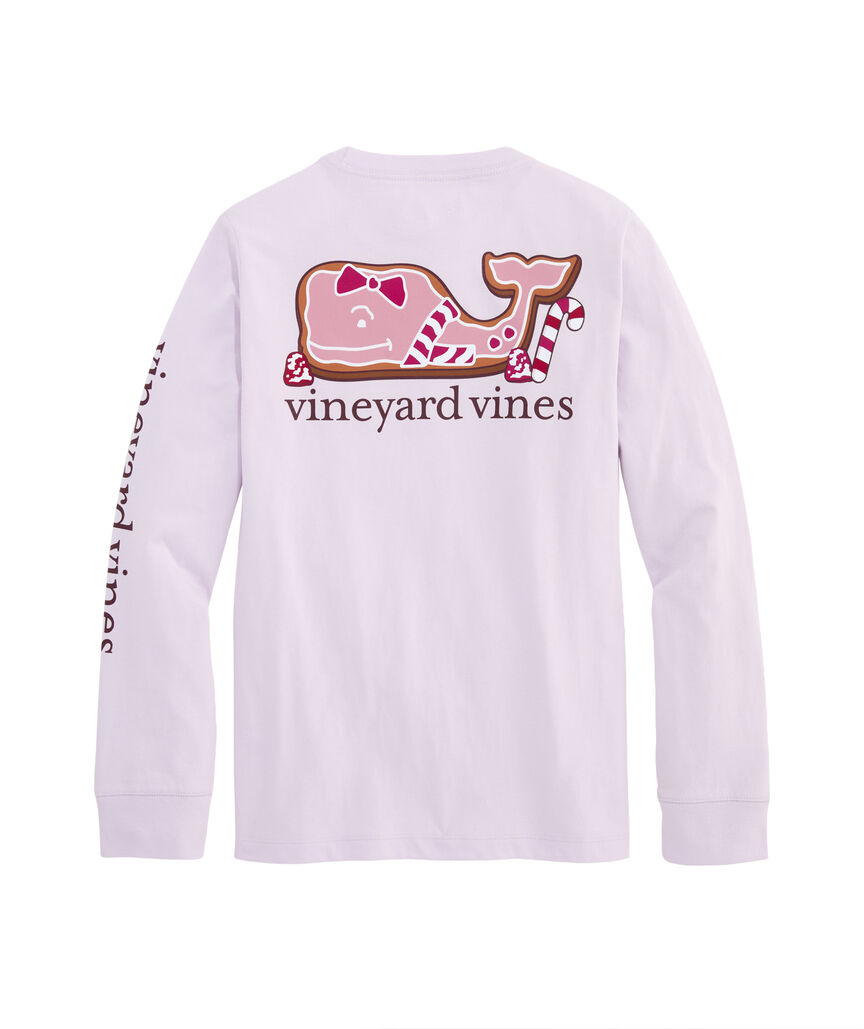OUTLET Girls' Frosted Gingerbread Whale Long-Sleeve Pocket Tee