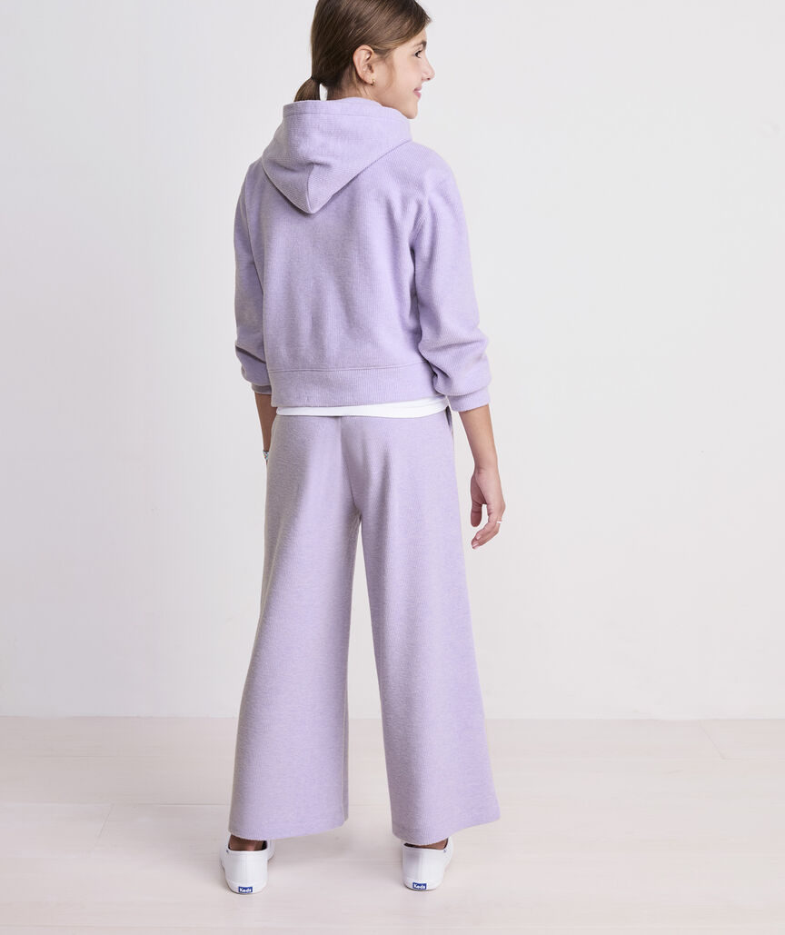 Girls' Waffle Wide-Leg Pants