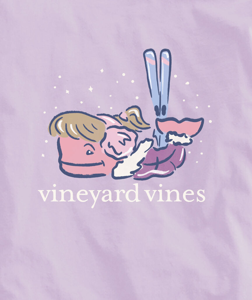 OUTLET Watercolor Ski Whale Long-Sleeve Pocket Tee