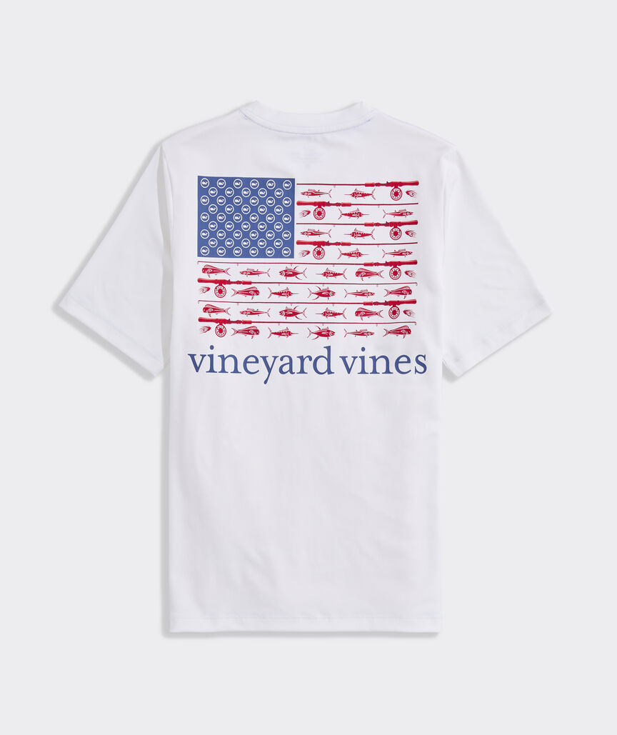 Boys' Performance USA Reel Flag Short-Sleeve Harbor Sun Tee
