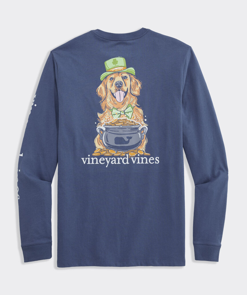 St. Patrick's Day Dog Long-Sleeve Pocket Tee