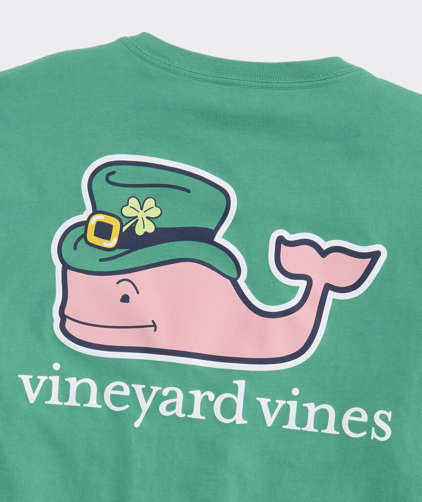 St. Patrick's Day Character Whale Long-Sleeve Pocket Tee