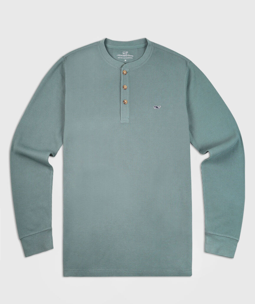 OUTLET Waffle-Knit Long-Sleeve Henley