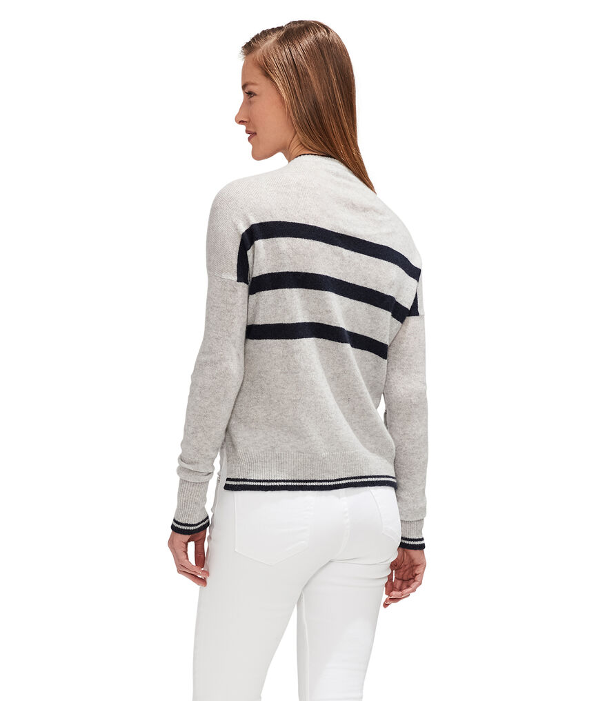 Striped Lofty Cashmere Crewneck Sweater