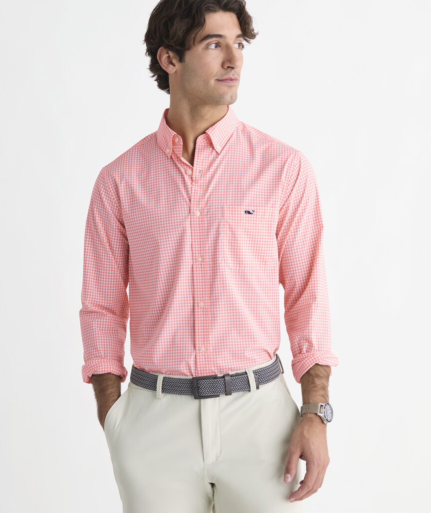Performance Coral Reef Gingham Featherweight Shirt