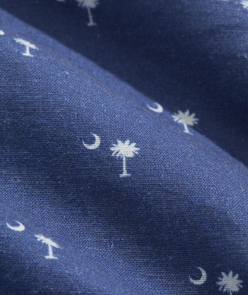 OUTLET South Carolina Flag Linen Blend Short-Sleeve Shirt