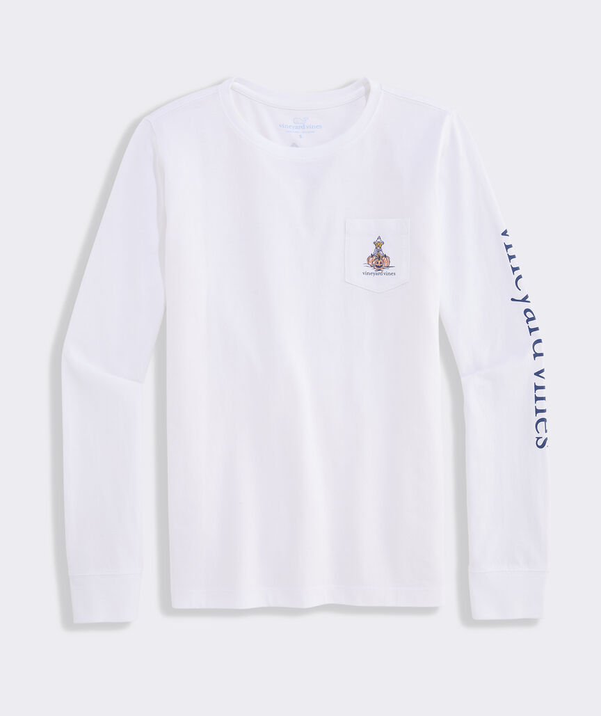 Women's Pumpkin Patch Pup Long-Sleeve Pocket Tee