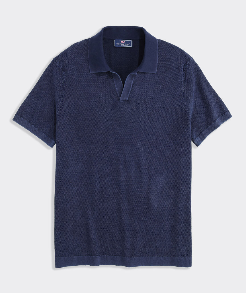 Garment-Dyed Surf Sweater Polo