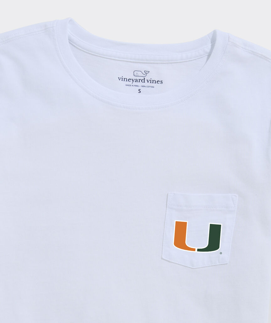 University of Miami Women's Football Whale Short-Sleeve Pocket Tee