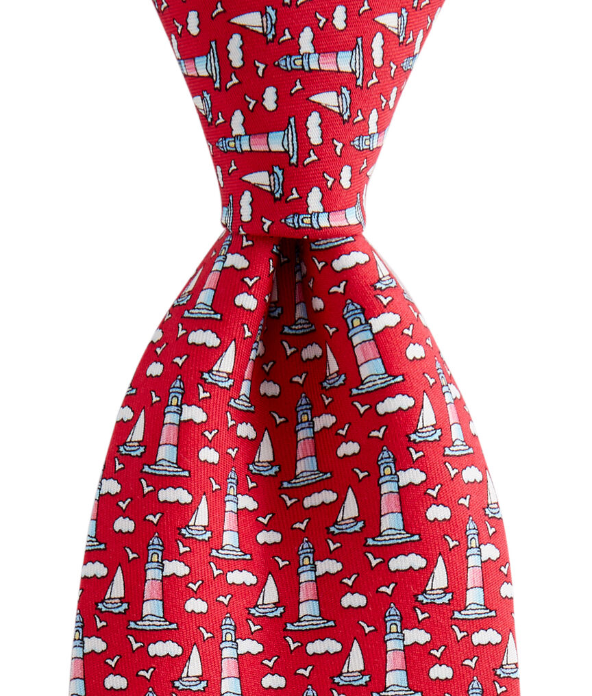 Boys New Lighthouse & Sailboat Printed Tie