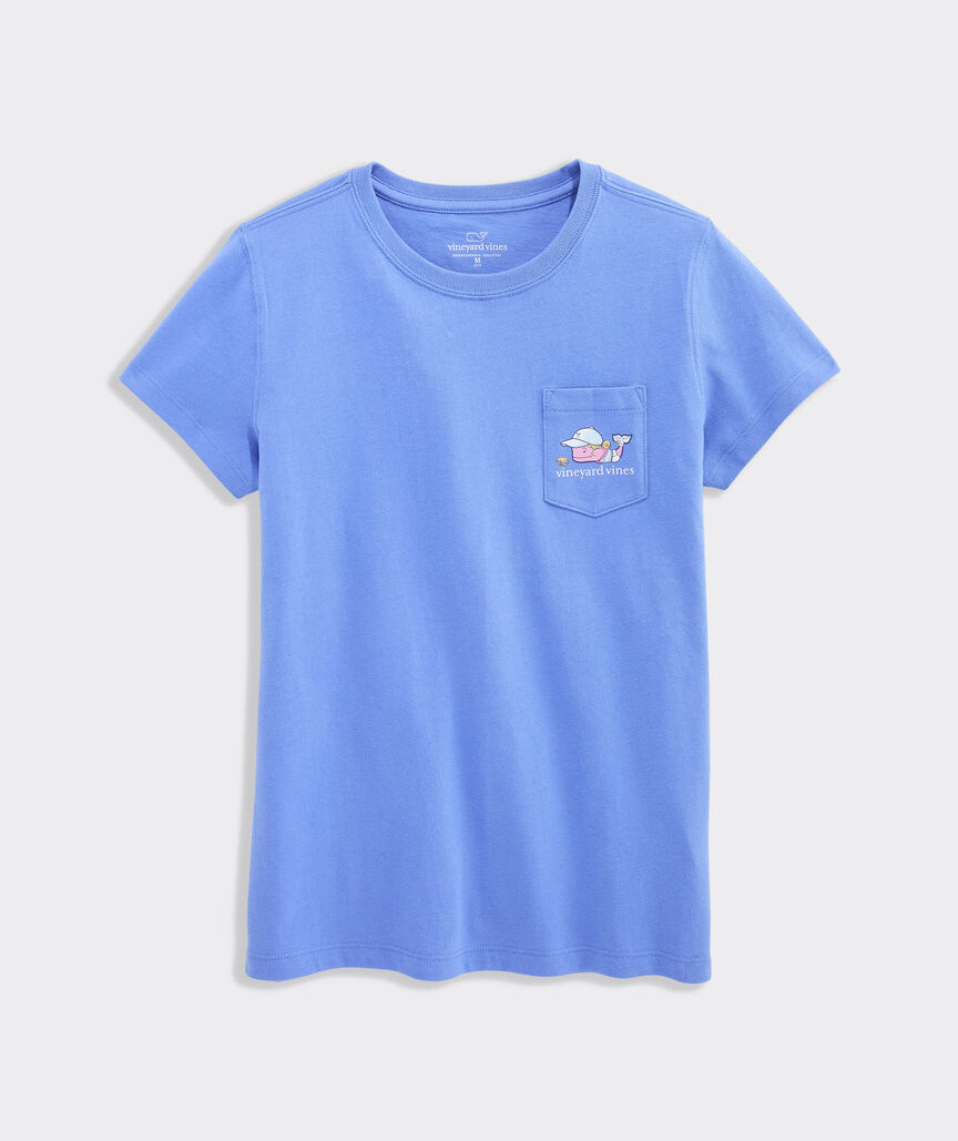 Girls' Glitter Camper Whale Short-Sleeve Pocket Tee