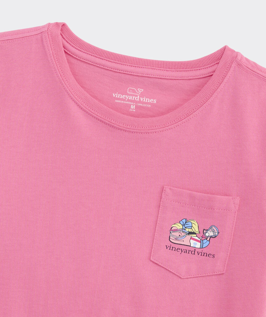 Girls' Bow Lacrosse Whale Short-Sleeve Pocket Tee
