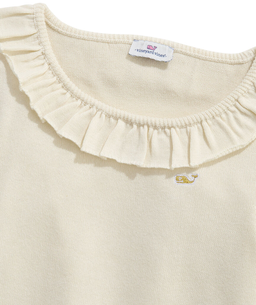 Ruffle Neck Shine Sweater