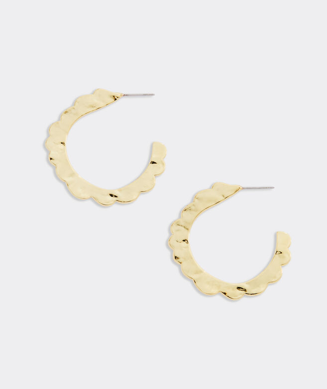 Textured Scallop Hoop Earrings