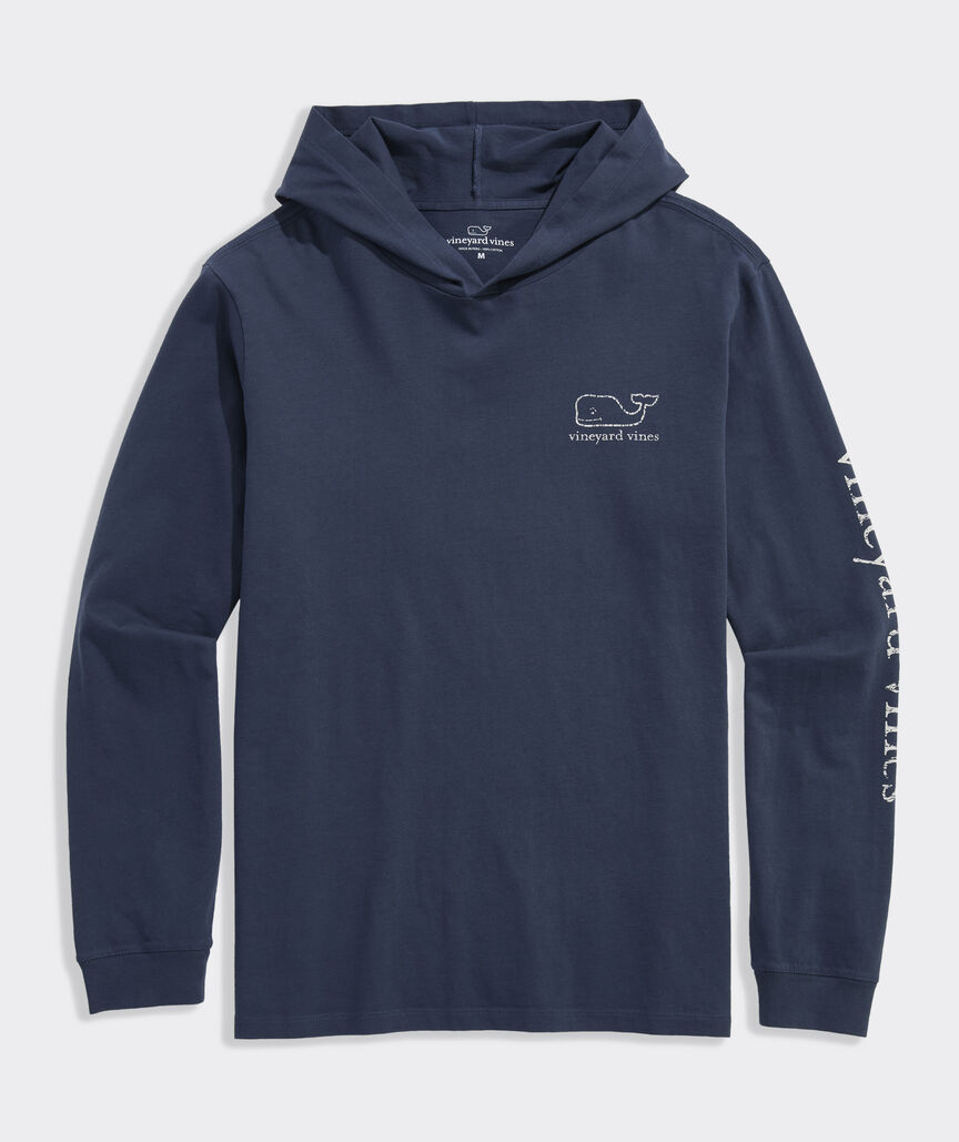 Vintage Whale Long-Sleeve Hoodie Tee