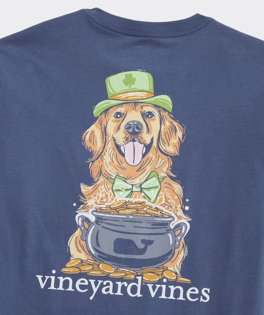 St. Patrick's Day Dog Long-Sleeve Pocket Tee