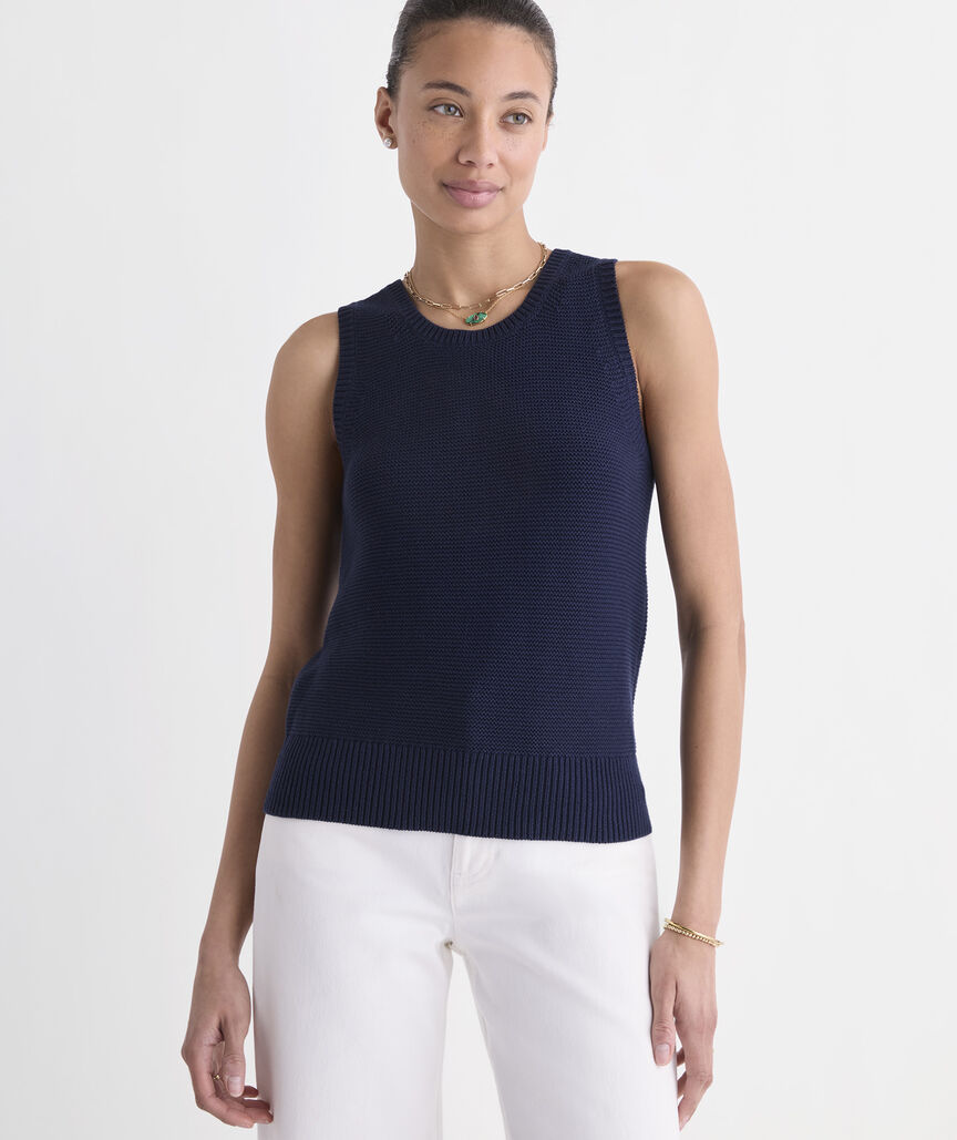 Katie Cotton Bow Sweater Tank