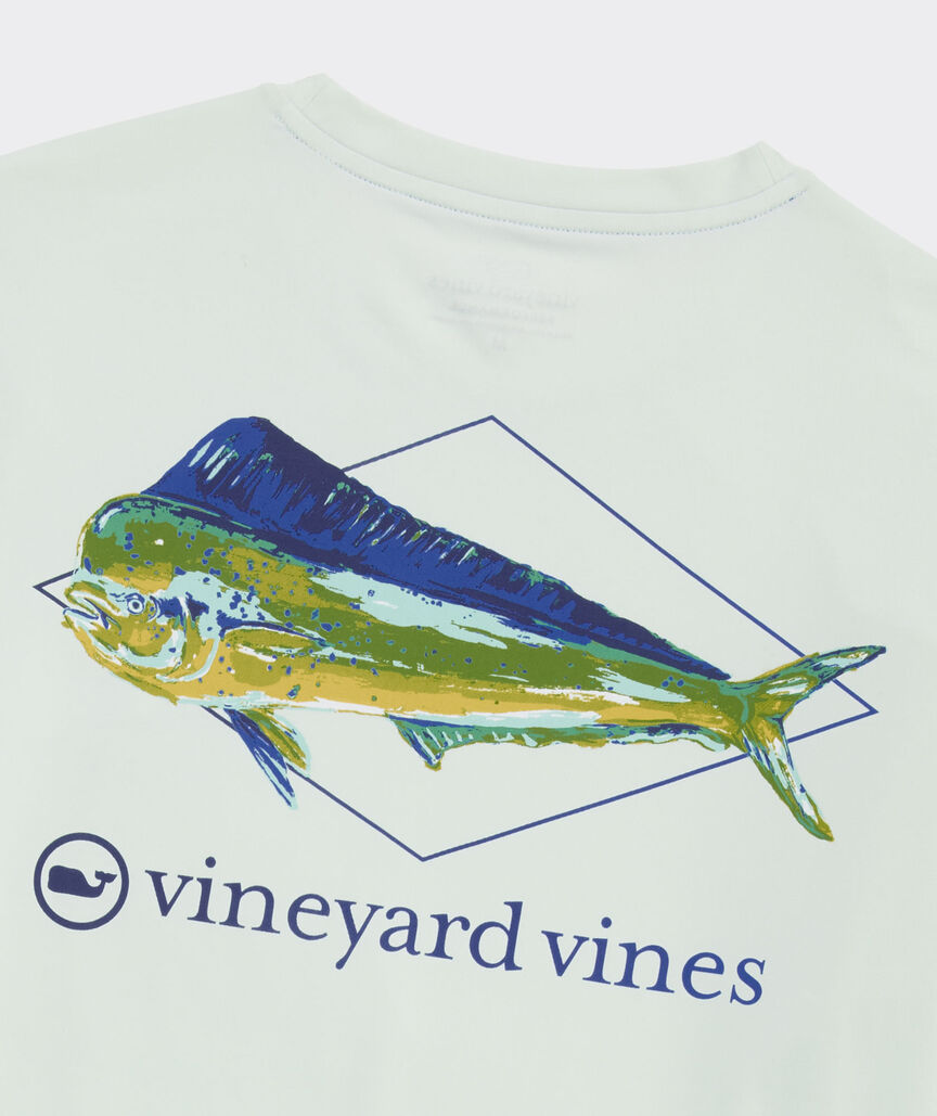 Performance Painted Mahi Fish Long-Sleeve Harbor Tee