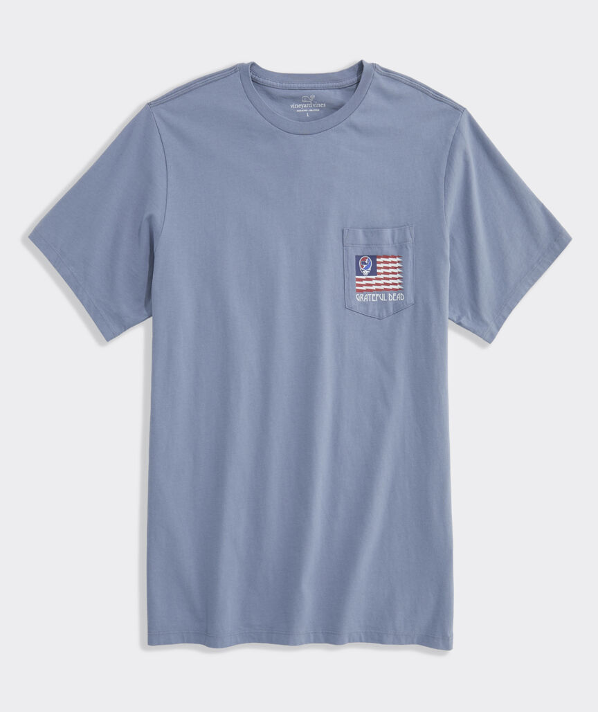 Grateful Dead x vineyard vines USA Flag Short-Sleeve Pocket Tee