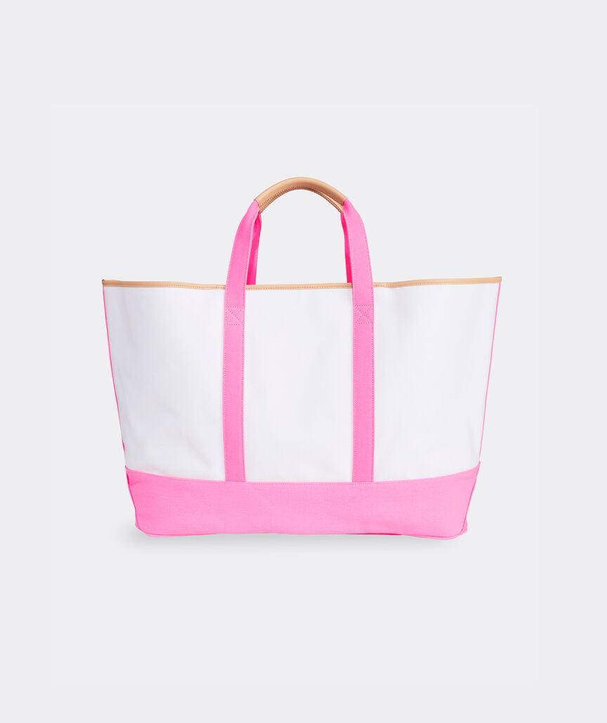 Neon Tortola Canvas Oversized Tote
