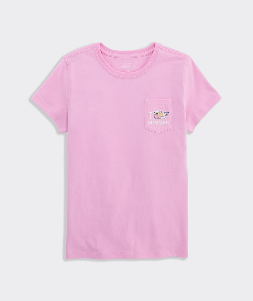 Girls' I Whale Summer Short-Sleeve Pocket Tee