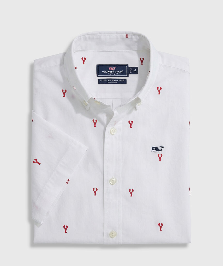 OUTLET Poplin Short-Sleeve Micro Lobster Shirt