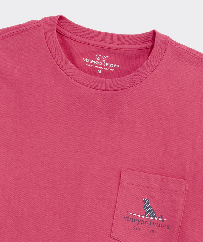 Flag Dog Surfboard Short-Sleeve Pocket Tee