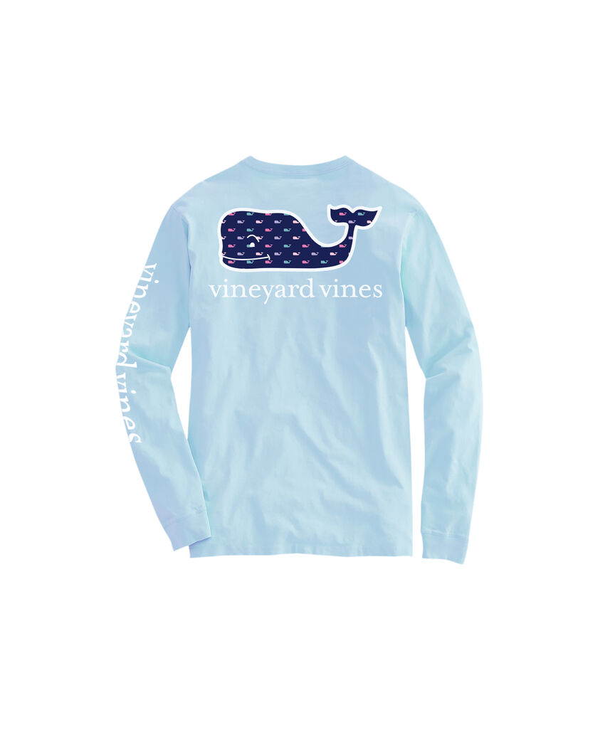 OUTLET Girls' Multi-Whale Long-Sleeve Pocket Tee