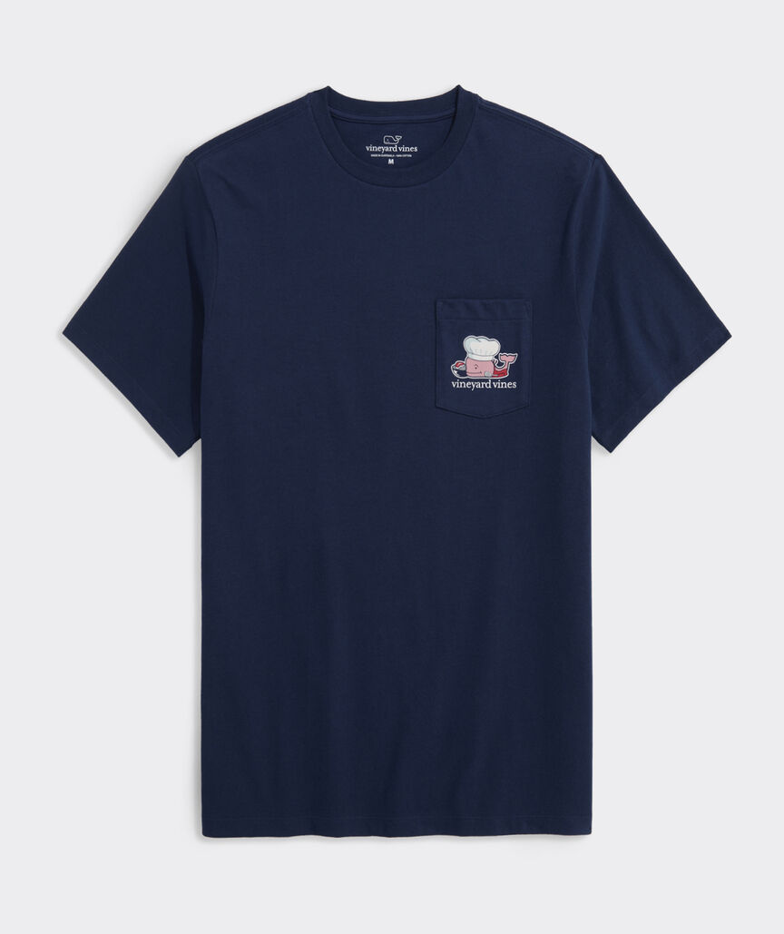 Fathers Day Grill Whale Short-Sleeve Pocket Tee
