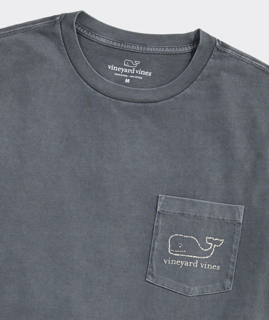 Garment-Dyed Vintage Whale Long-Sleeve Pocket Tee