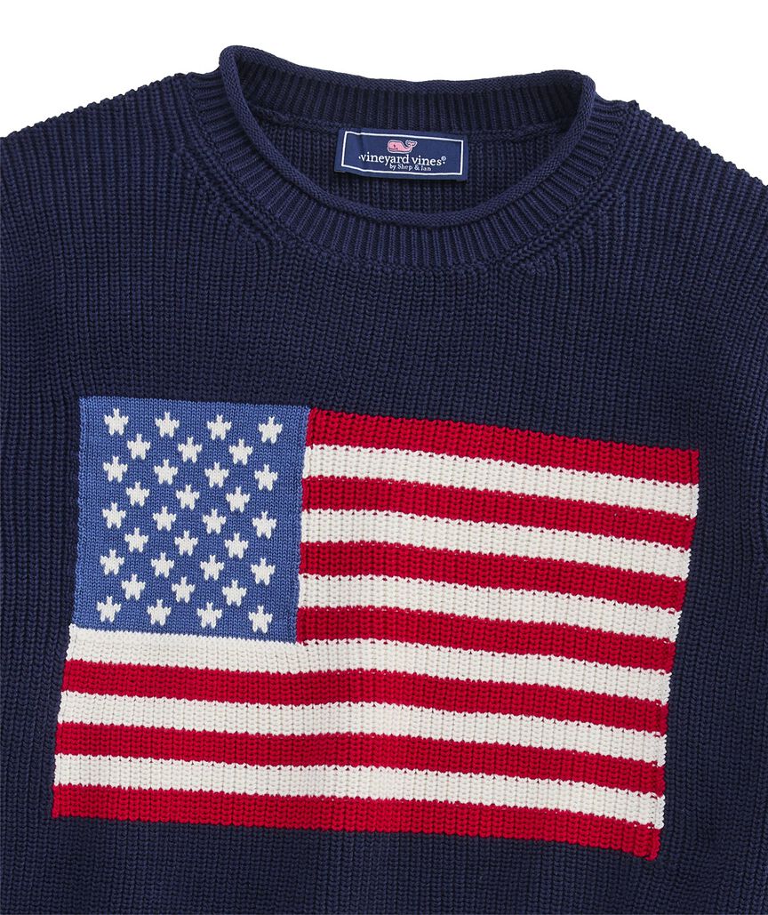 OUTLET American Flag Cotton Rollneck Sweater