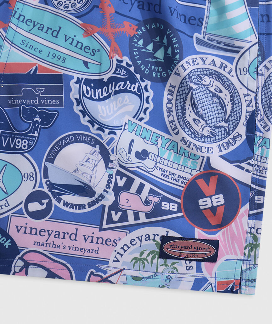 OUTLET 5 Inch Vineyard Vines Stickers Chappy Swim Trunks
