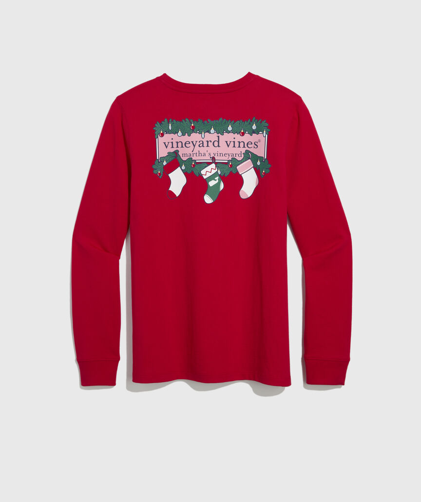 Women's Logo Box Stockings Long-Sleeve Pocket Tee