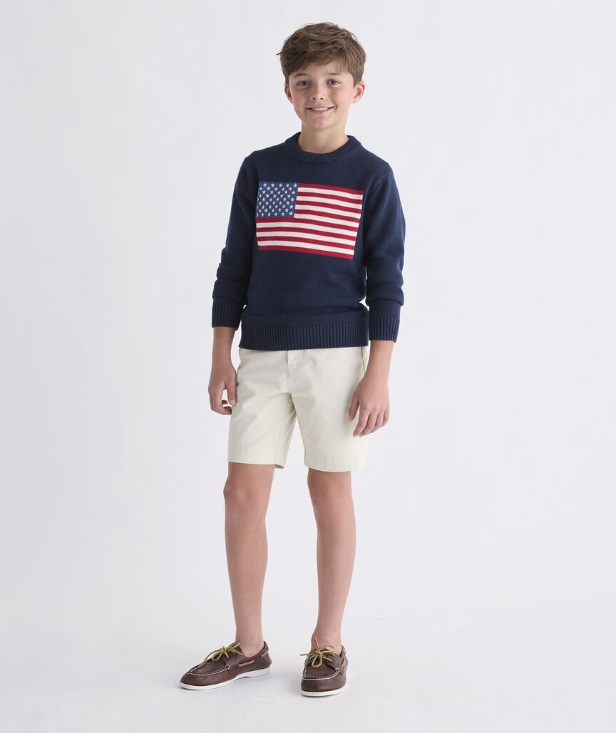 Boys' American Flag Crewneck