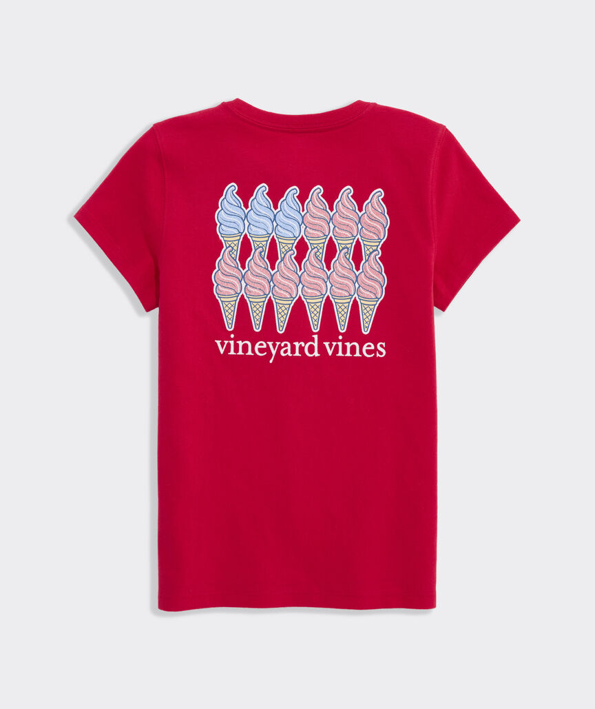 Girls' USA Ice Cream Cones Short-Sleeve Pocket Tee