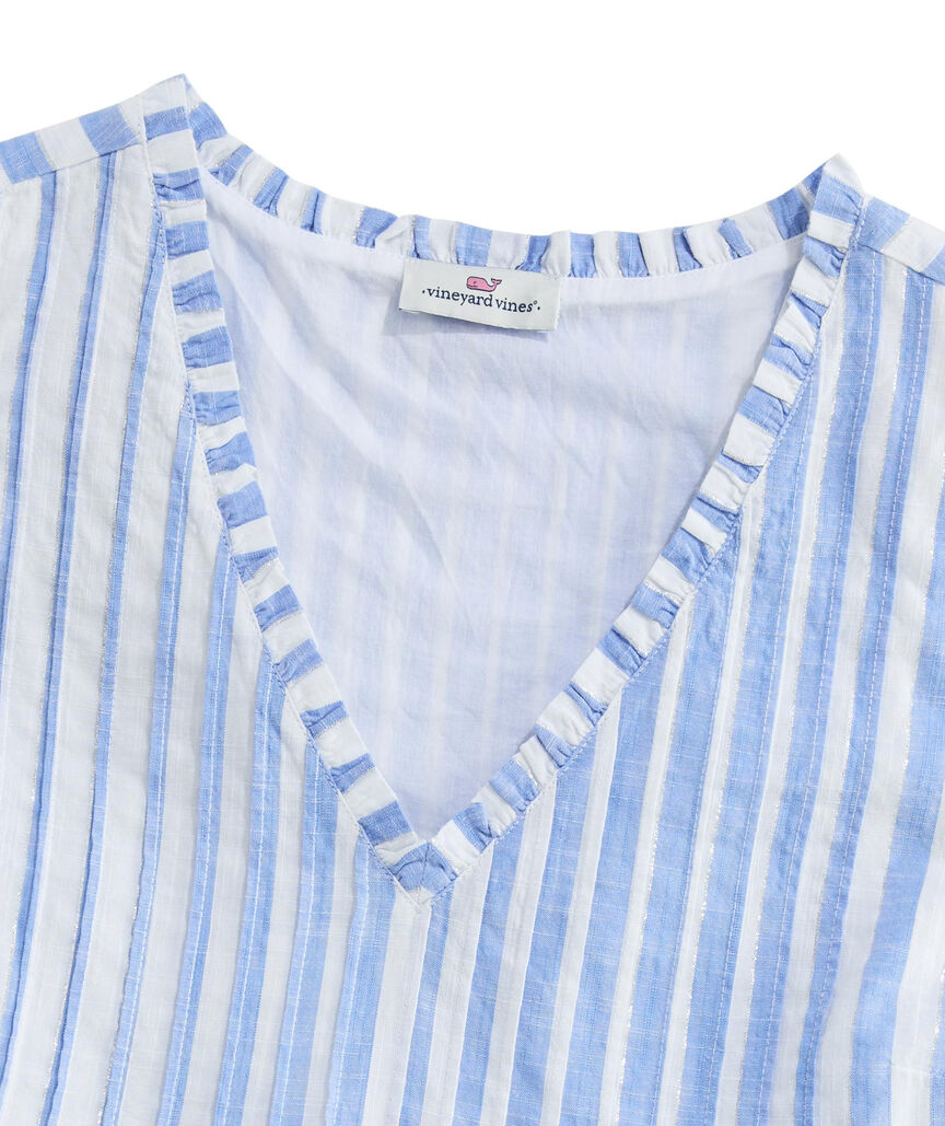 OUTLET Shine Stripe Pintuck Top