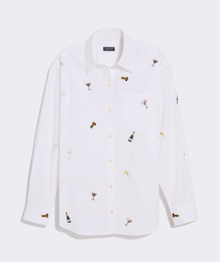 Birdie Embroidered Button-Down