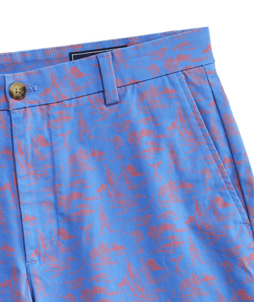 OUTLET 7 Inch Island Bungalow Printed Stretch Breaker Shorts