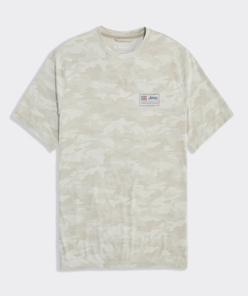 Jeep Collection USA Flag Sun Tech Short-Sleeve Tee