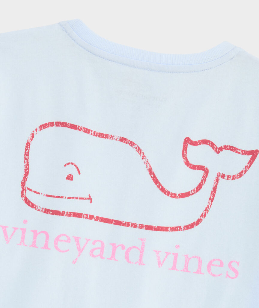 Women's Two-Toned Vintage Whale Short-Sleeve Pocket Tee