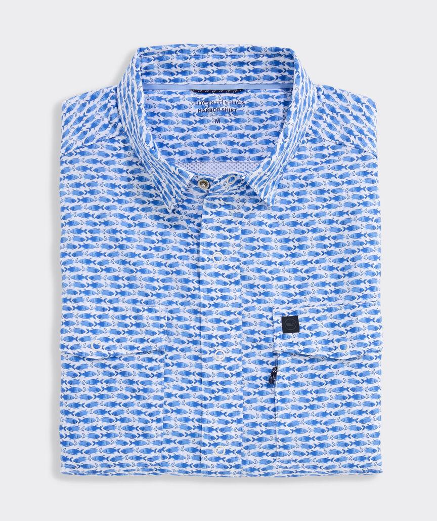 Performance Micro Fish Short-Sleeve Harbor Shirt