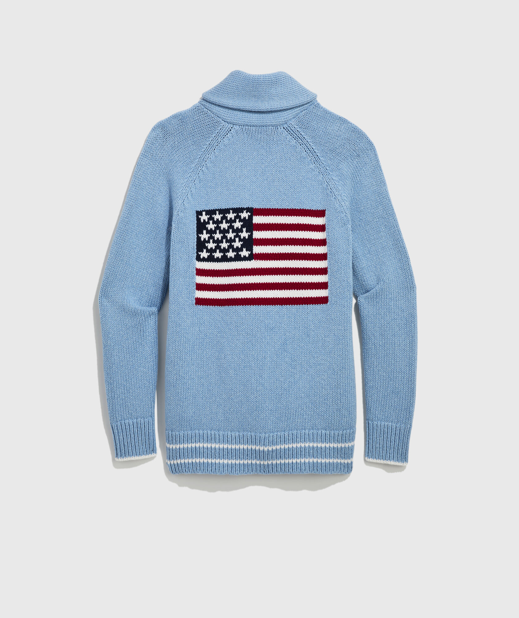 Flag Intarsia Shawl Cardigan