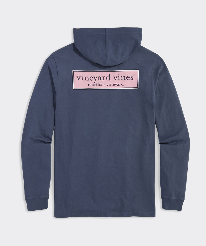 Classic Logo Box Cotton Long-Sleeve Hoodie Tee